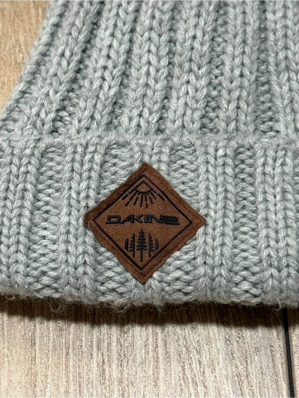 Dakine Gray Knit Beanie Faux Fur Pom Fleece Lined Hat Ski Snowboard